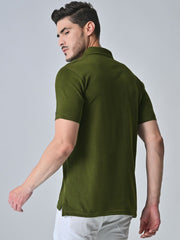 OLIVE GREEN POLO T-SHIRT (BASIC)