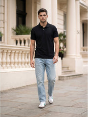 BLACK POLO T-SHIRT (BASIC)