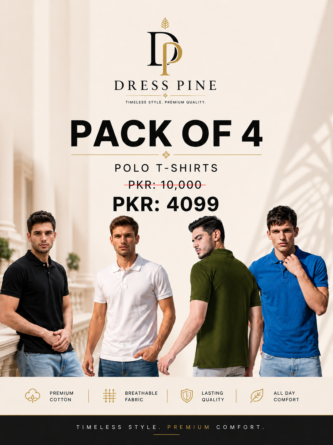 (PACK OF 4) POLO T-SHIRTS