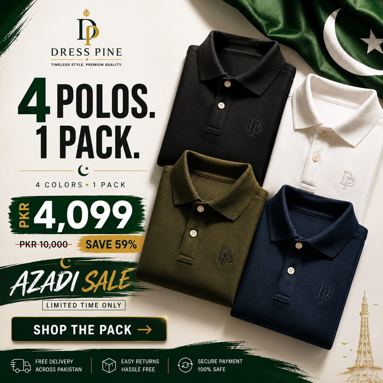 (PACK OF 4) POLO T-SHIRTS