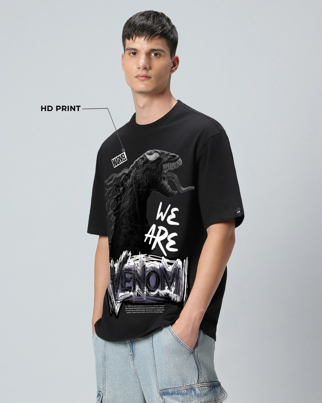 BLACK VENOM OVERSIZED GRAPHIC TEEZ