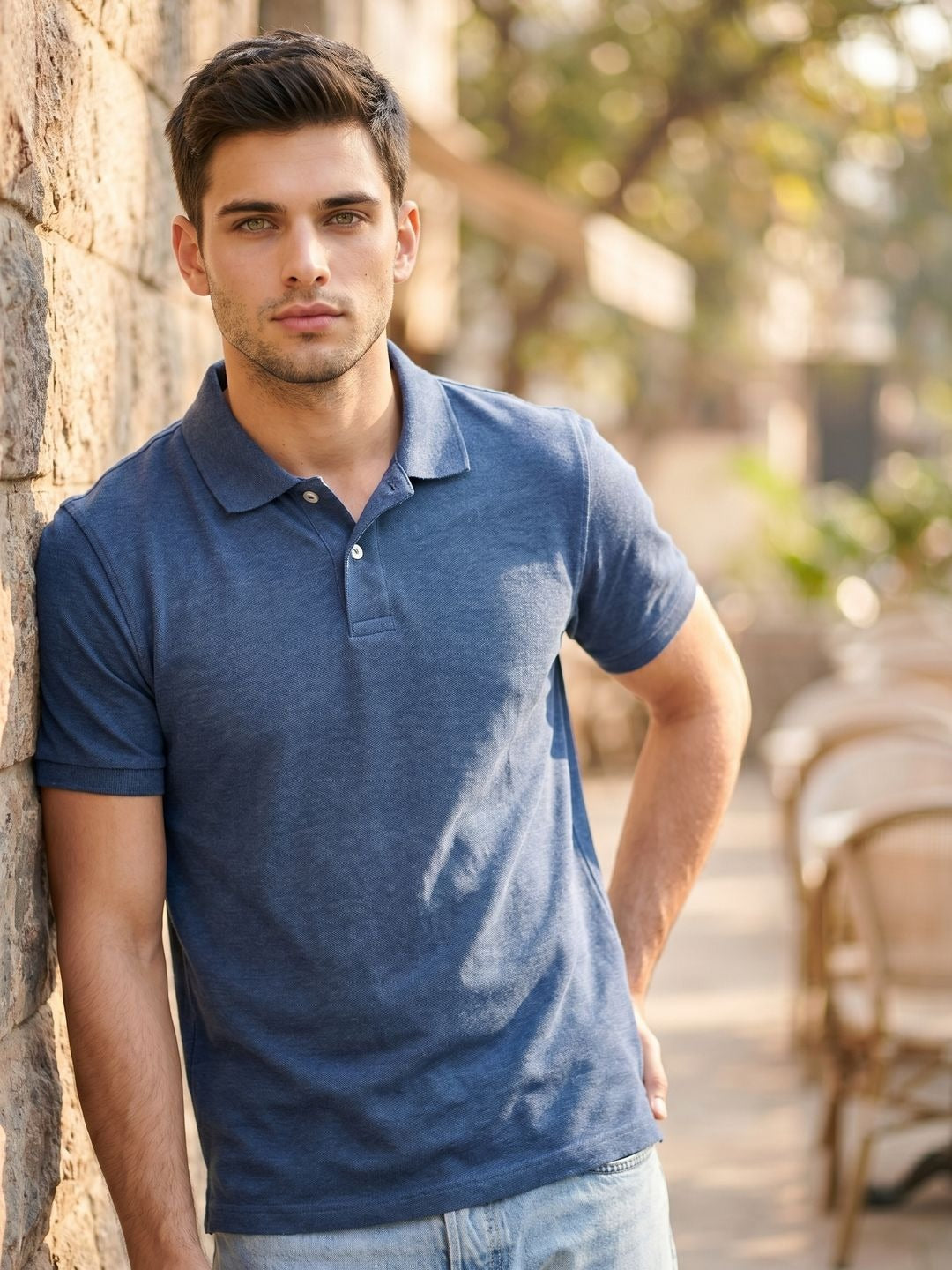 DARK BLUE POLO T-SHIRT (BASIC)