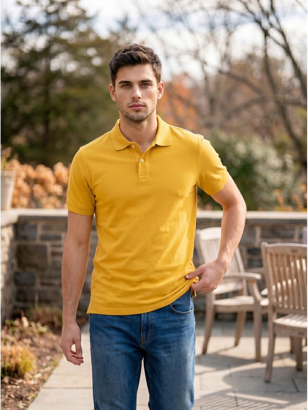 YELLOW POLO T-SHIRT (BASIC)