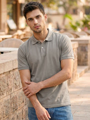STONE GRAY POLO T-SHIRT (BASIC)