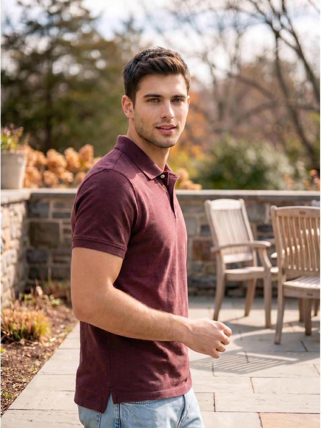 MAROON POLO T-SHIRT (BASIC)
