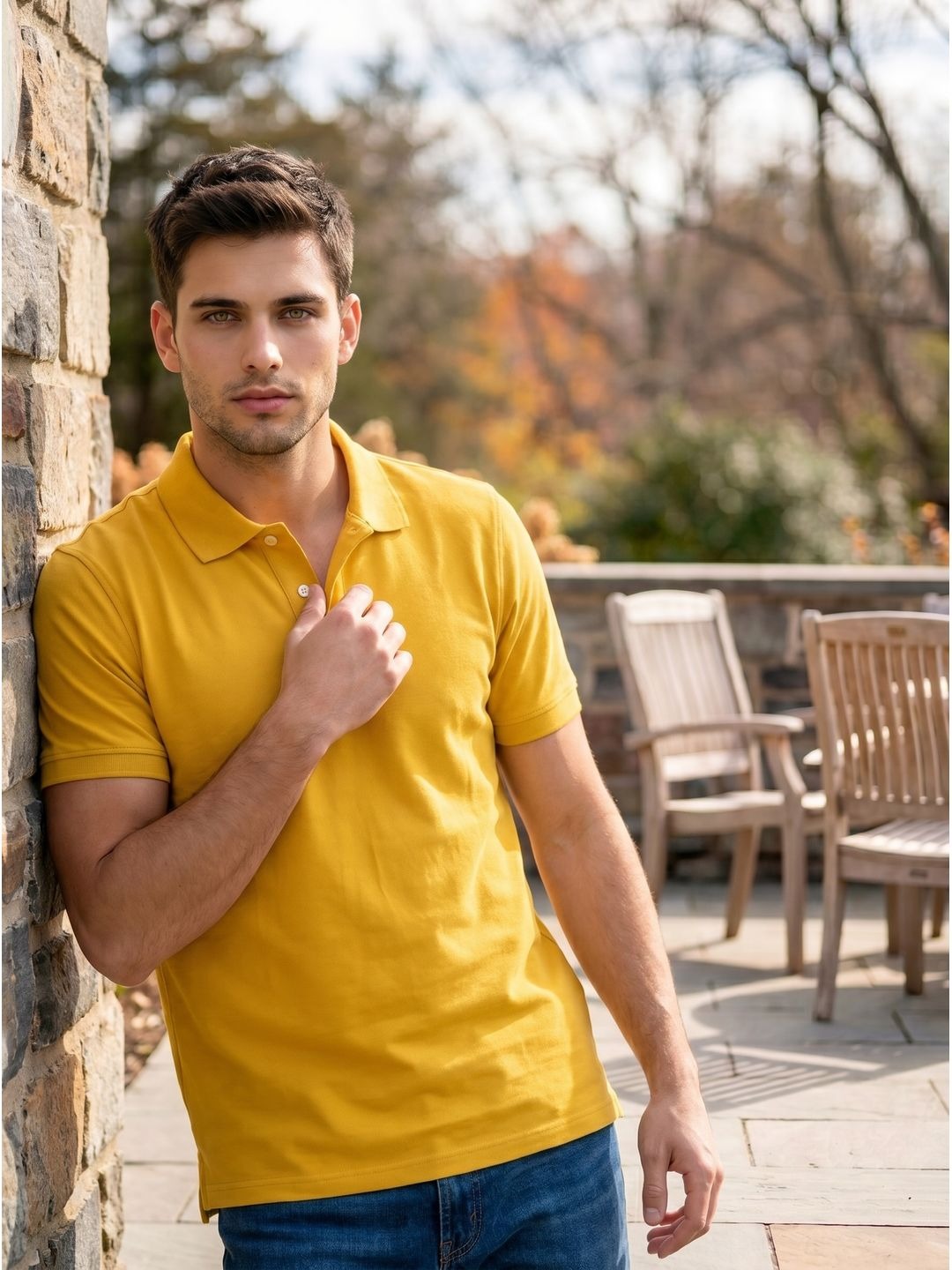 YELLOW POLO T-SHIRT (BASIC)
