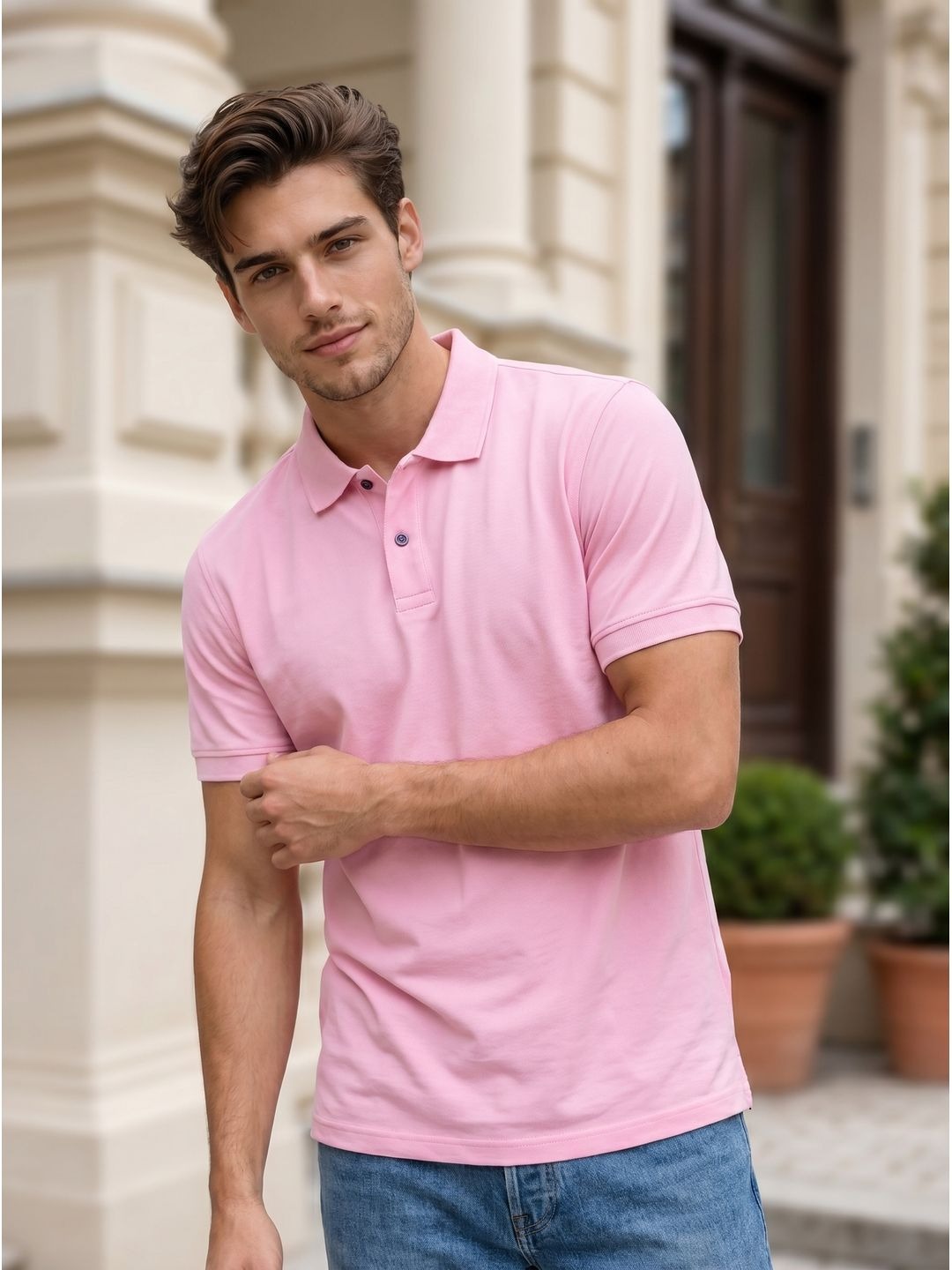 PINK POLO T-SHIRT (BASIC)