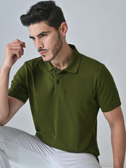 OLIVE GREEN POLO T-SHIRT (BASIC)
