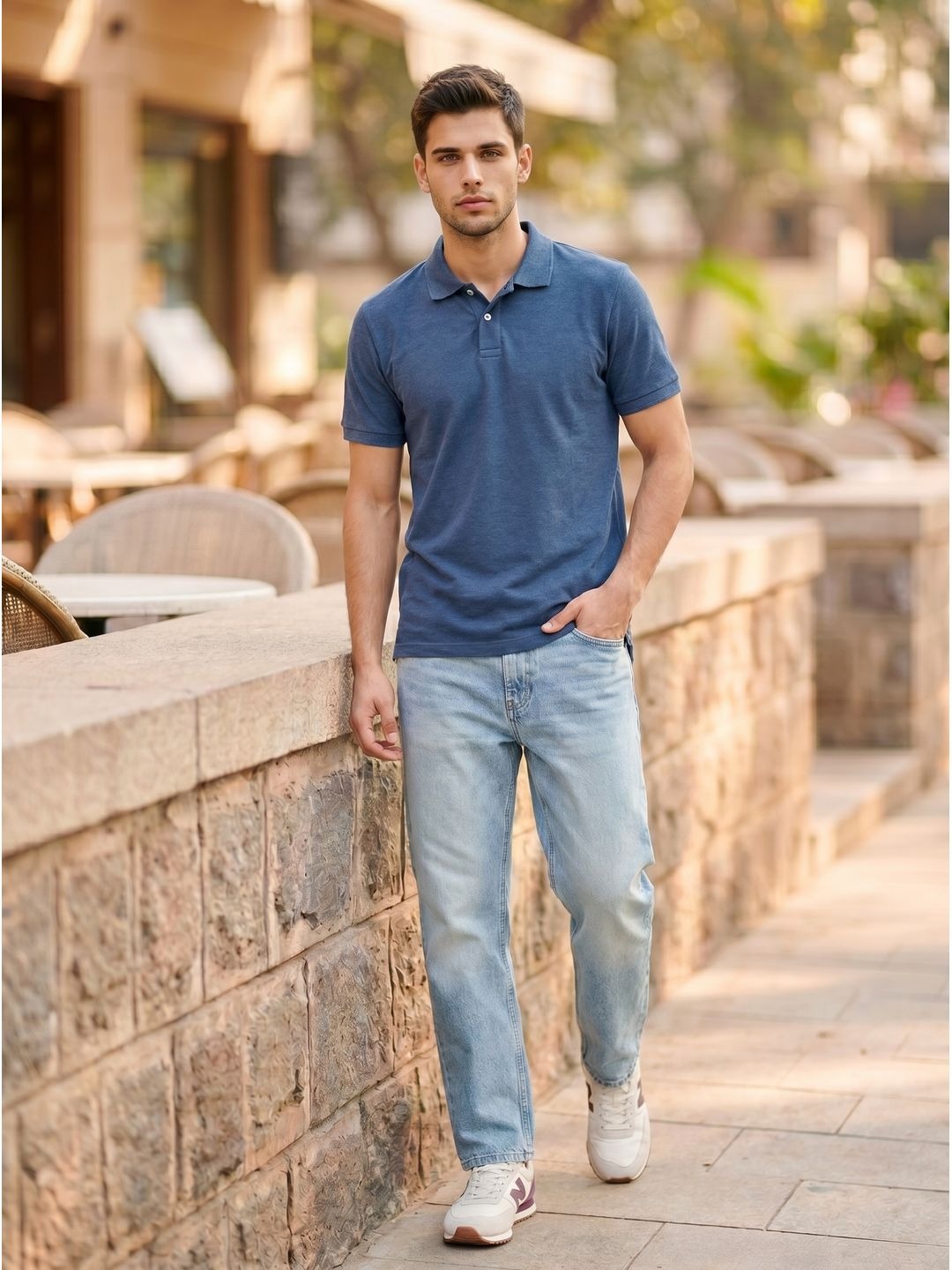 DARK BLUE POLO T-SHIRT (BASIC)