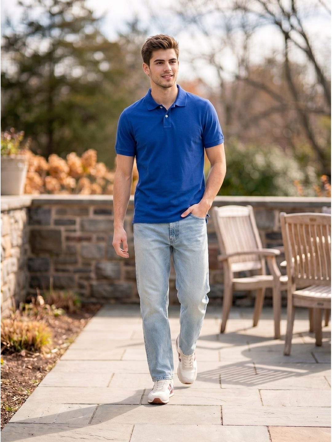 NAVY BLUE POLO T-SHIRT (BASIC)