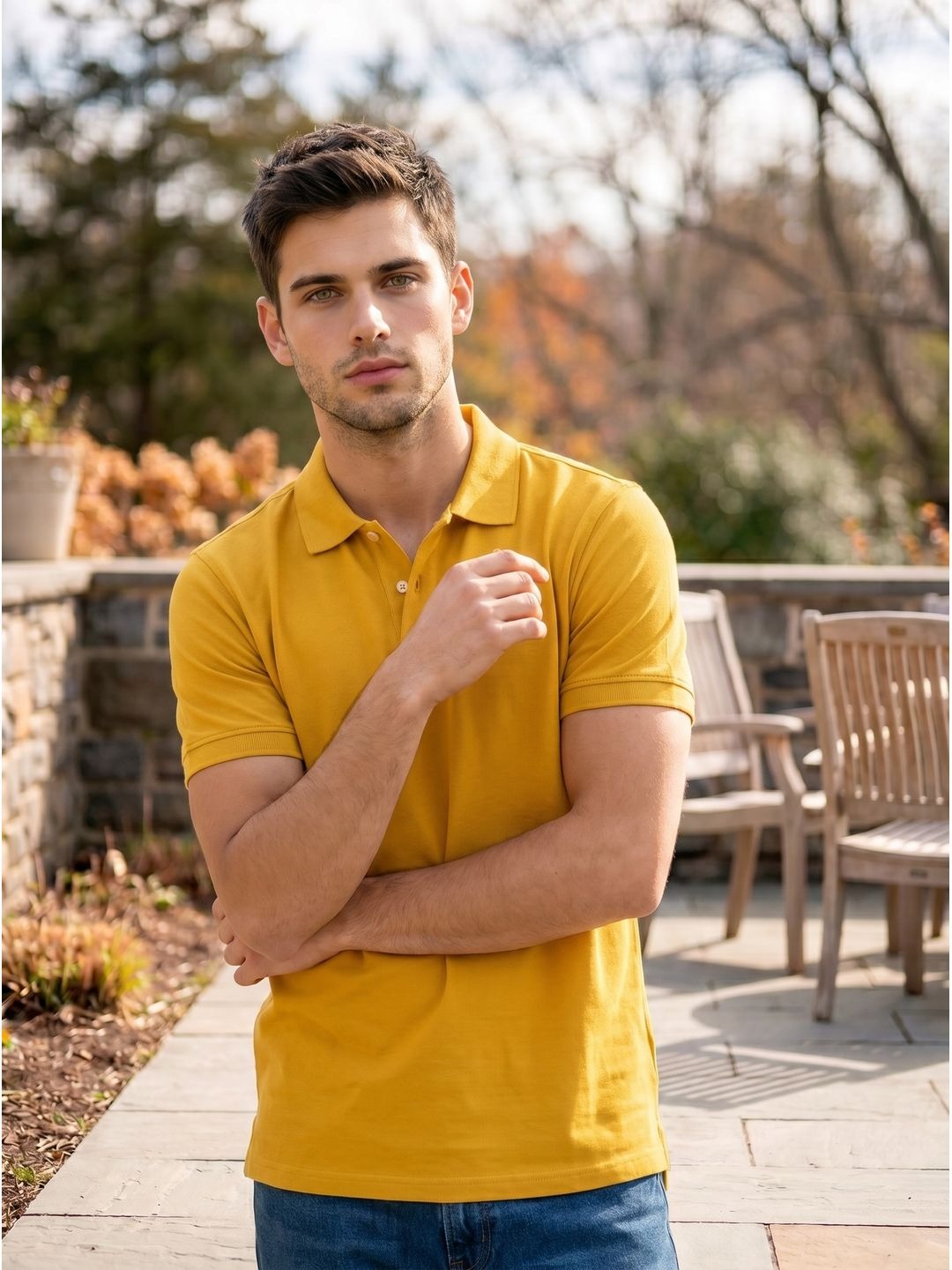 YELLOW POLO T-SHIRT (BASIC)