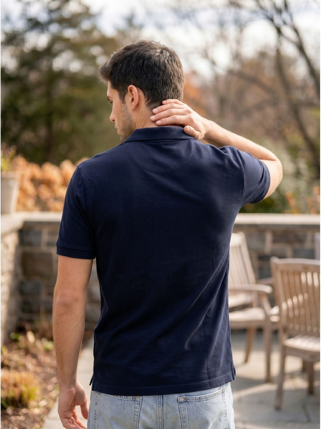 STEEL BLACK POLO T-SHIRT (BASIC)