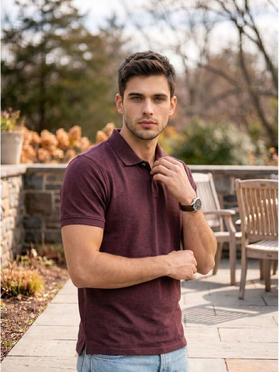 MAROON POLO T-SHIRT (BASIC)