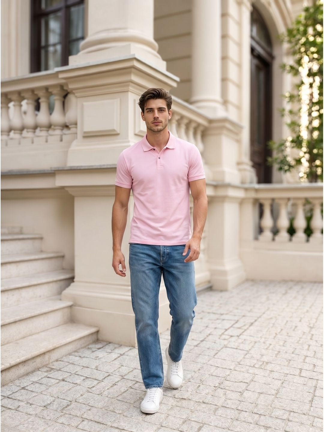 PINK POLO T-SHIRT (BASIC)
