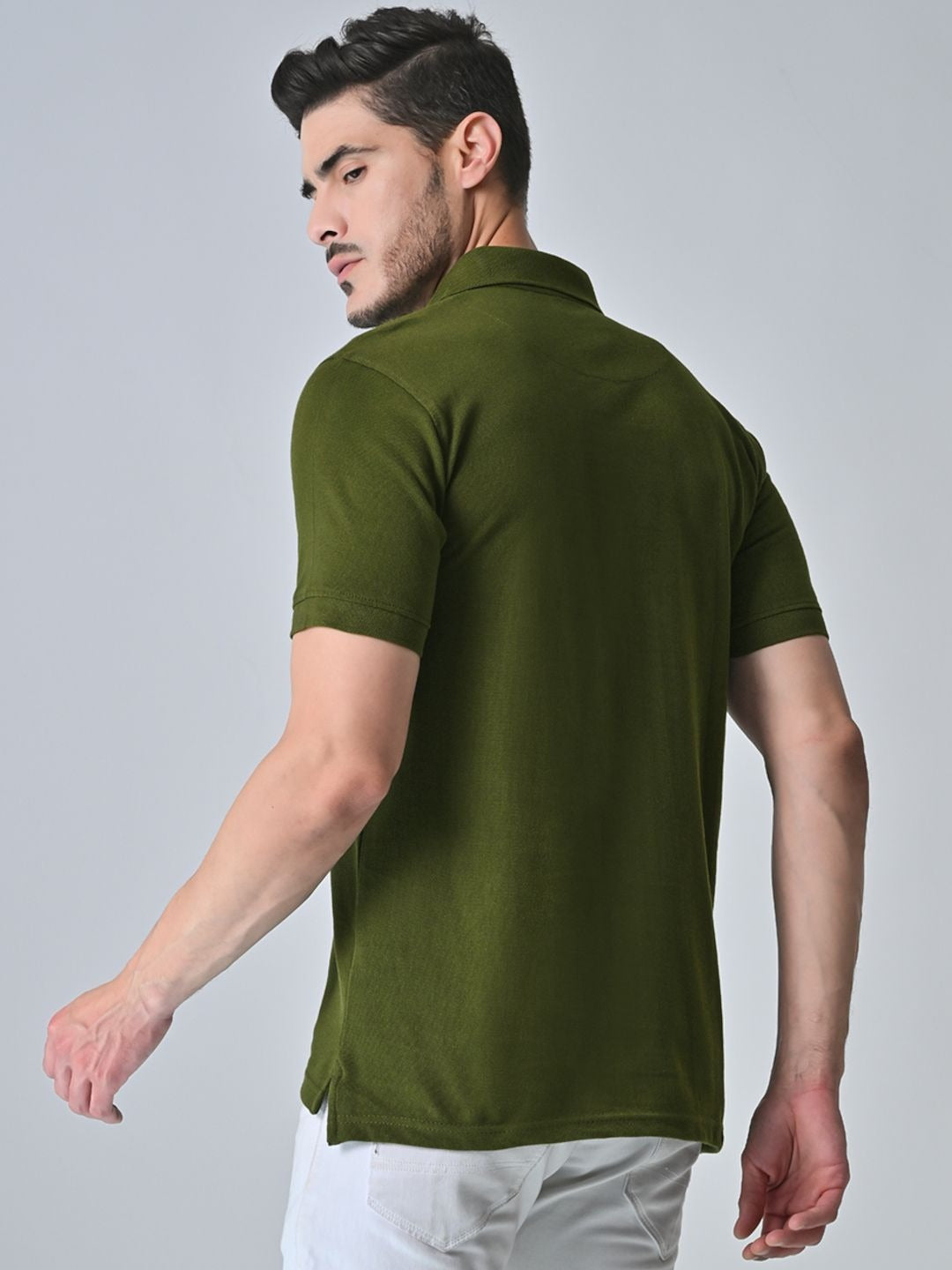 OLIVE GREEN POLO T-SHIRT (BASIC)