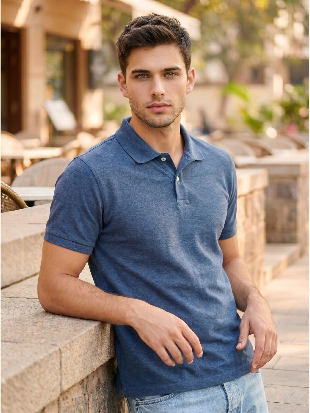 DARK BLUE POLO T-SHIRT (BASIC)