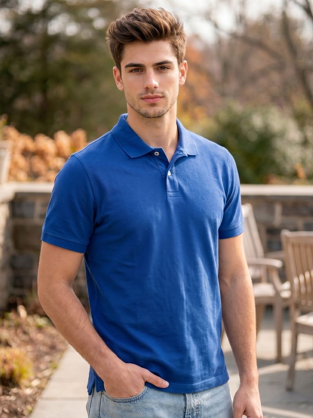 NAVY BLUE POLO T-SHIRT (BASIC)