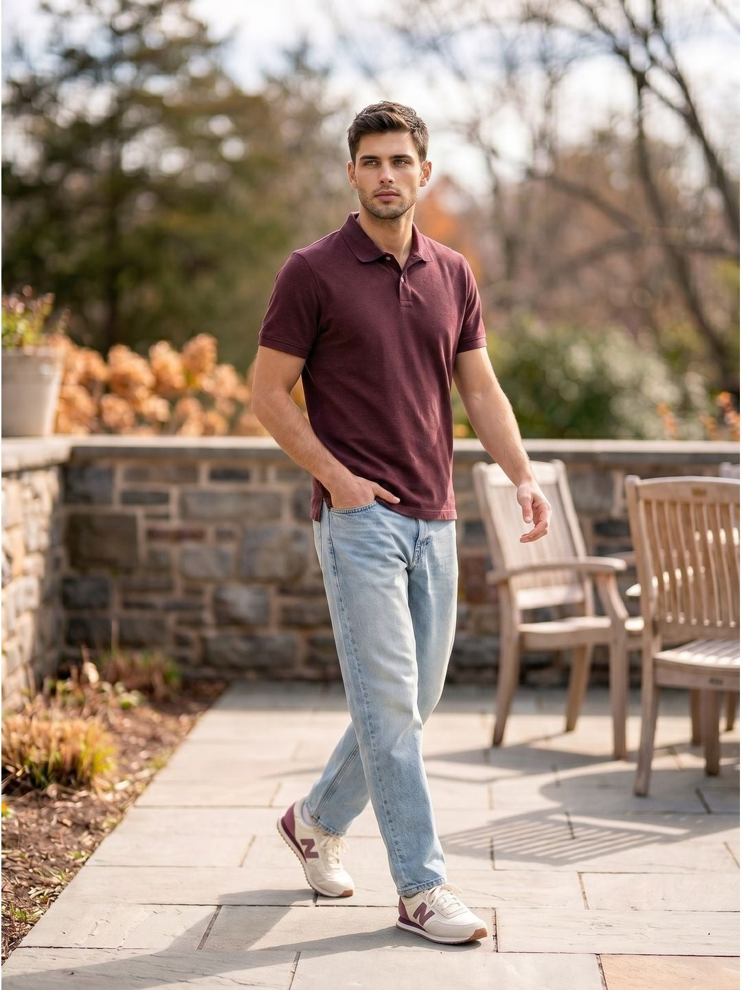MAROON POLO T-SHIRT (BASIC)