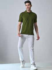 OLIVE GREEN POLO T-SHIRT (BASIC)