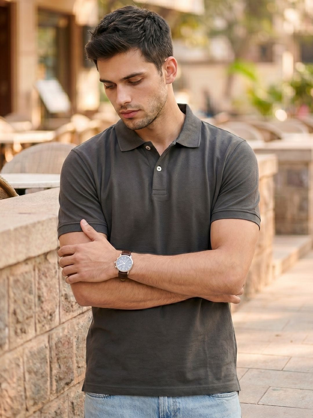 GRAY POLO T-SHIRT (BASIC)