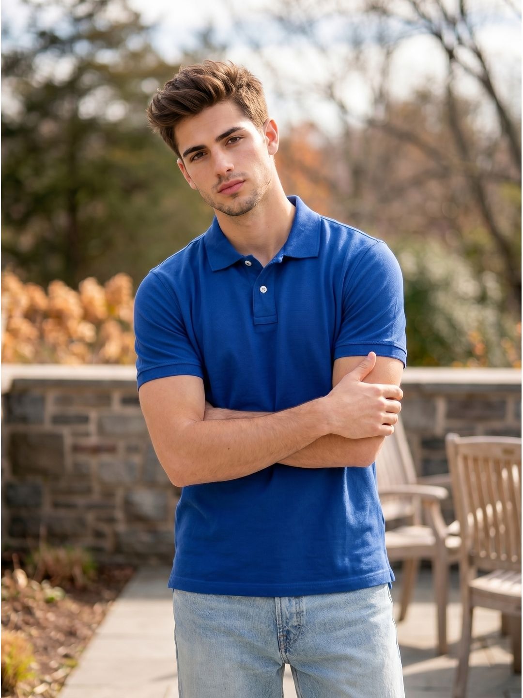 NAVY BLUE POLO T-SHIRT (BASIC)