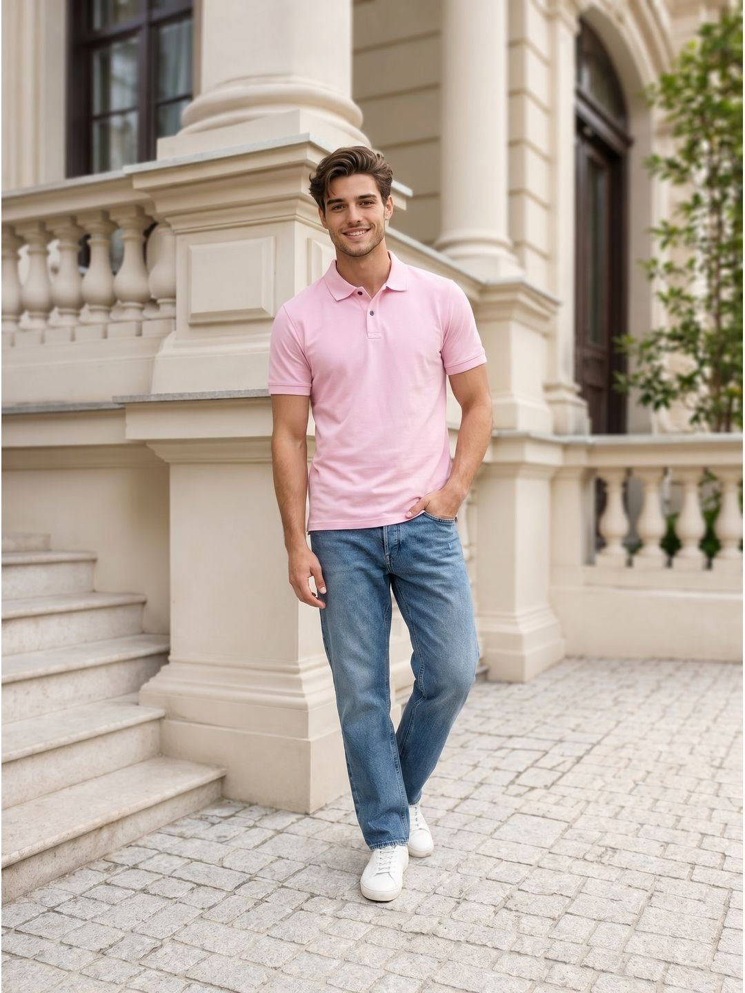 PINK POLO T-SHIRT (BASIC)