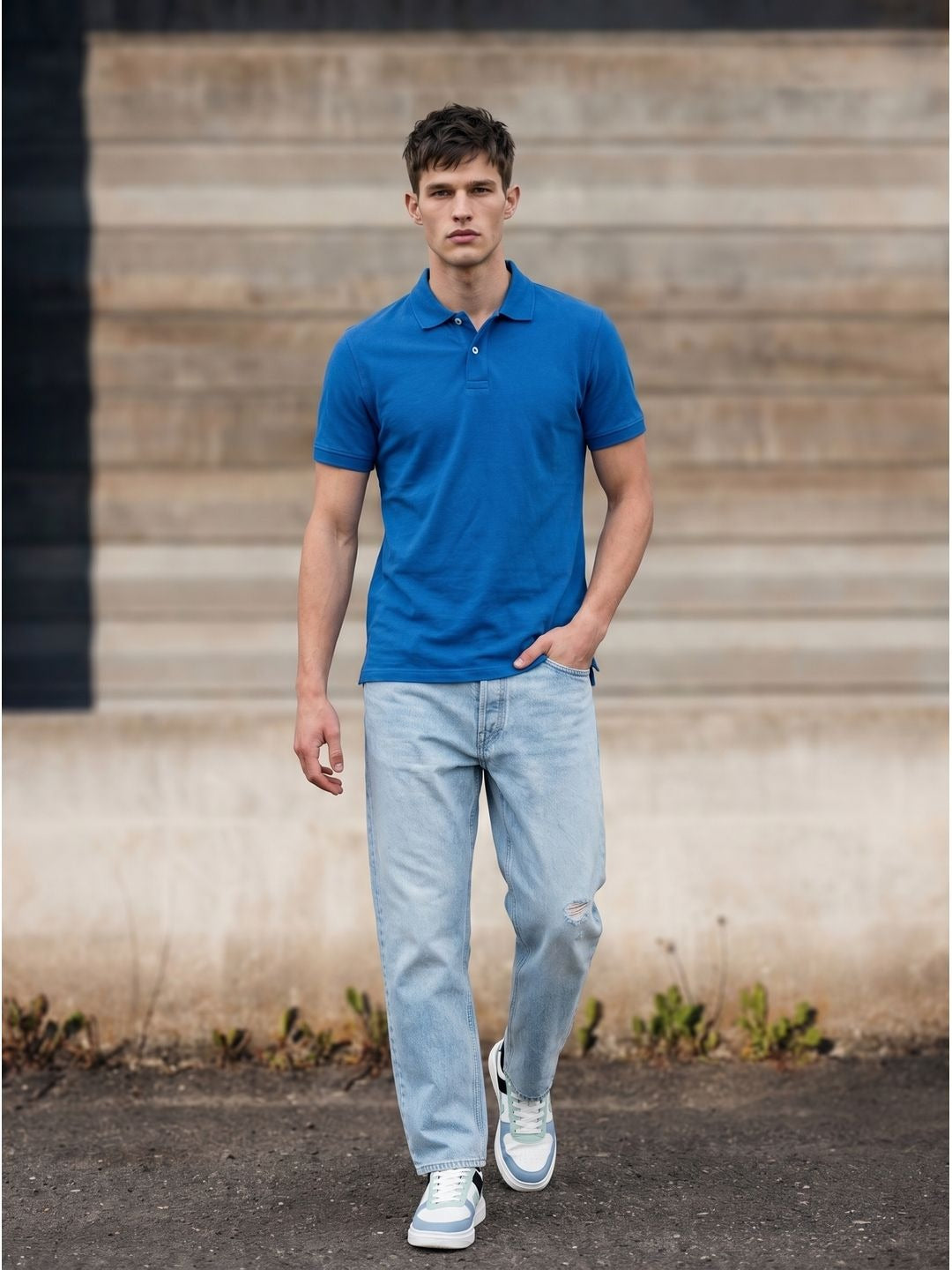 DEEP BLUE POLO T-SHIRT (BASIC)