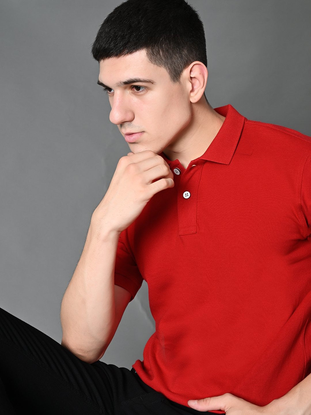 ROSE RED POLO T-SHIRT (BASIC)