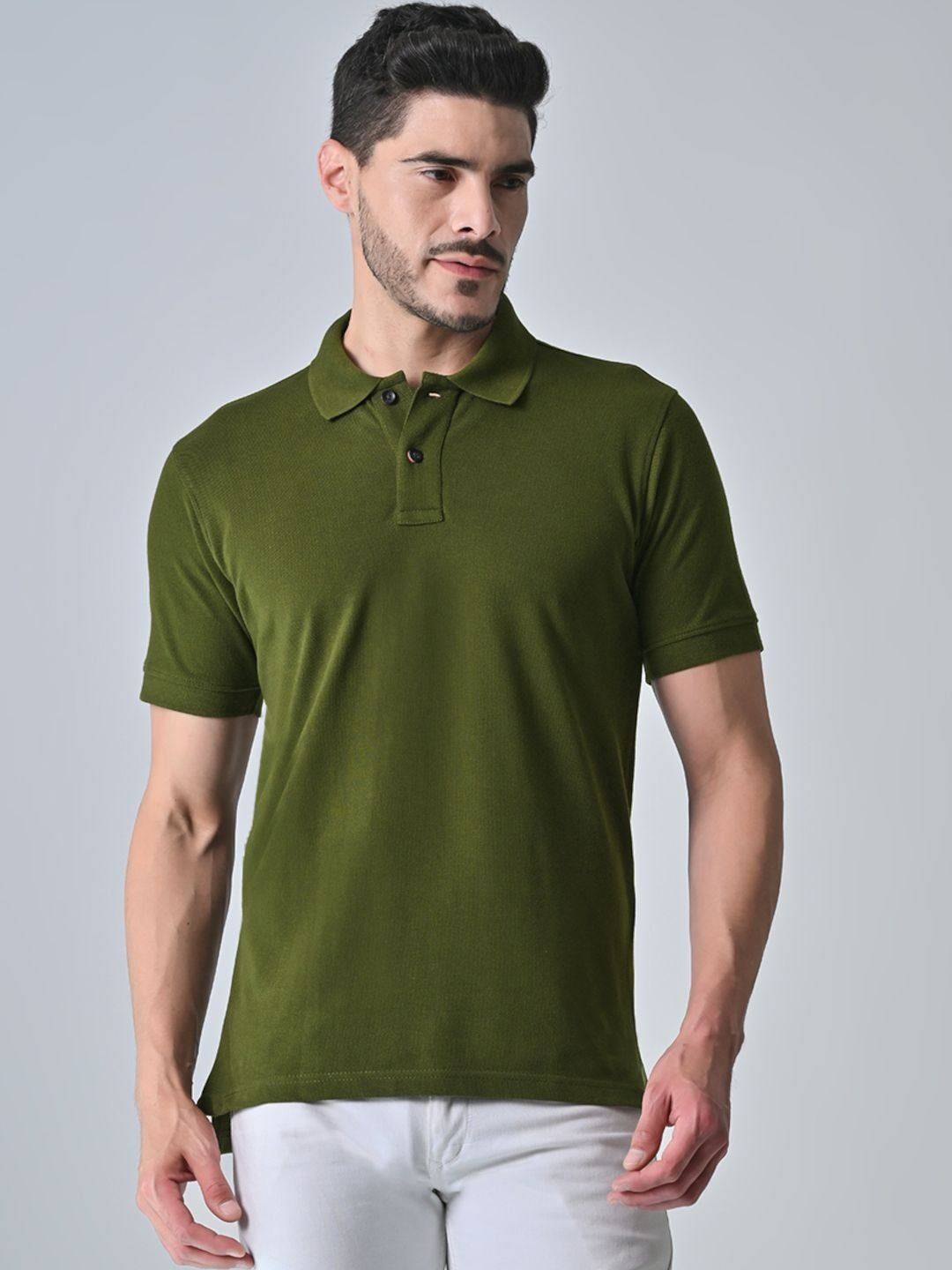 OLIVE GREEN POLO T-SHIRT (BASIC)