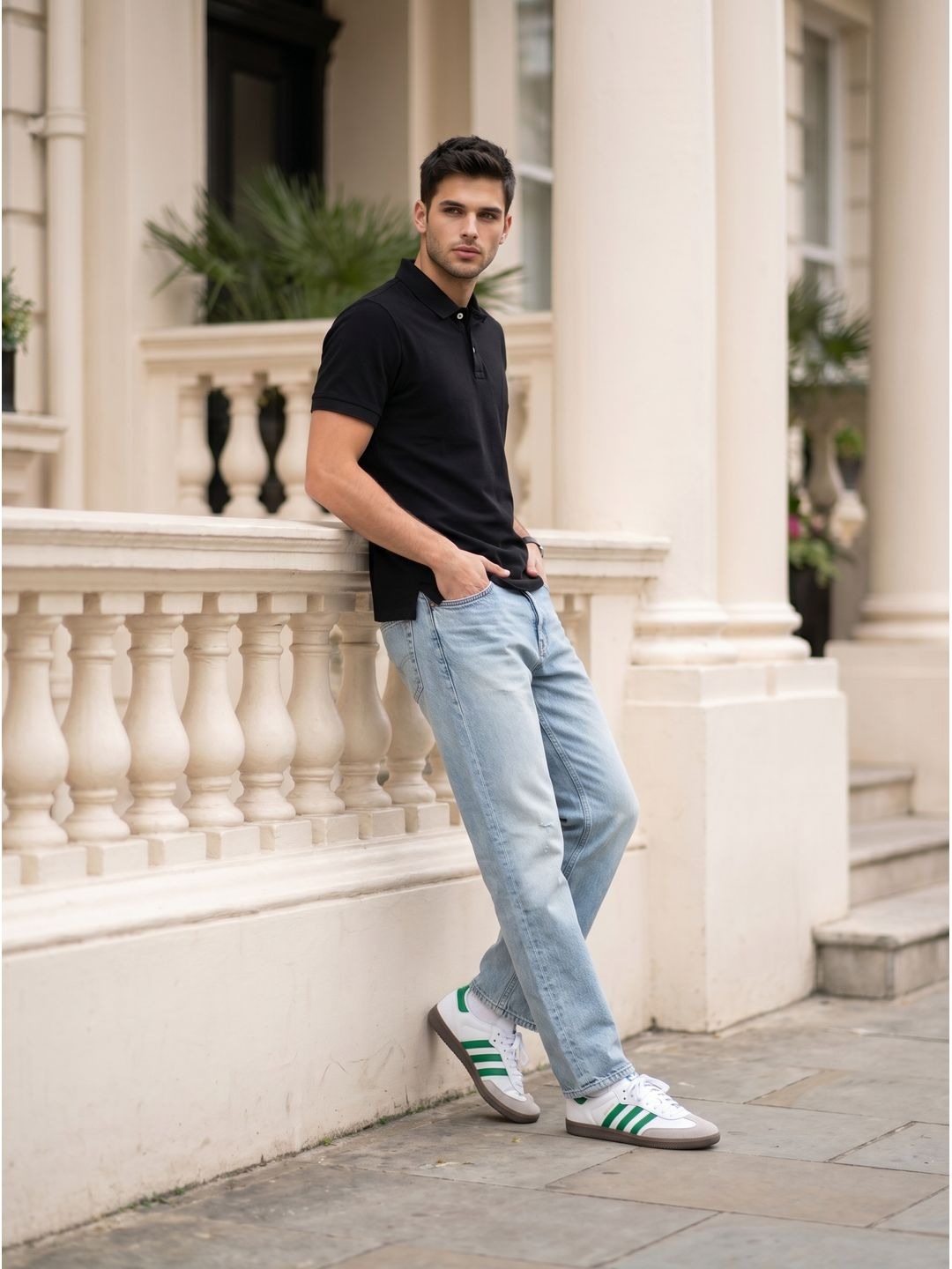 BLACK POLO T-SHIRT (BASIC)