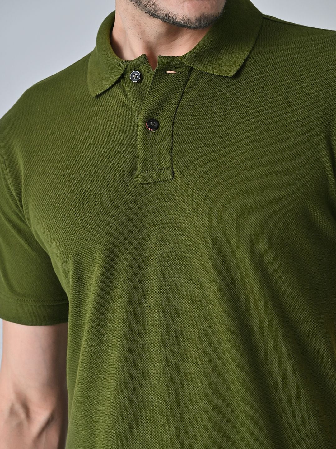 OLIVE GREEN POLO T-SHIRT (BASIC)