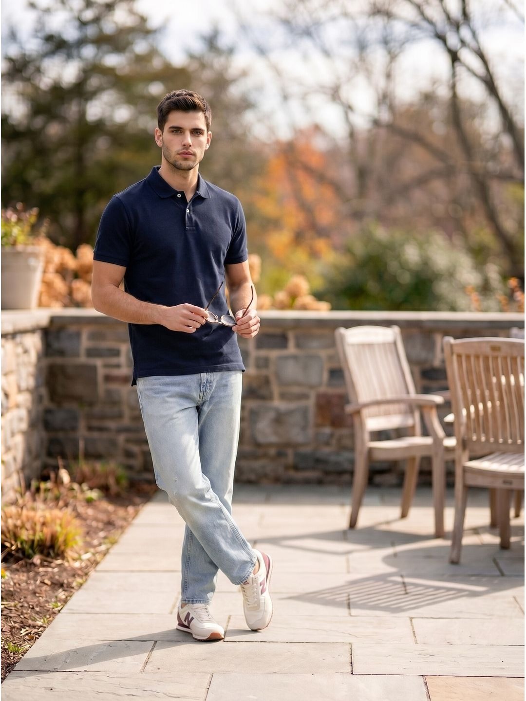 STEEL BLACK POLO T-SHIRT (BASIC)