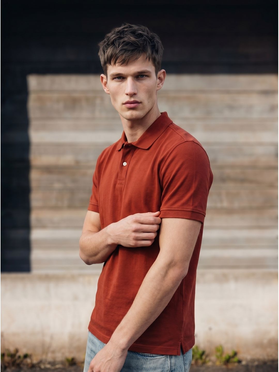 RUST POLO T-SHIRT (BASIC)