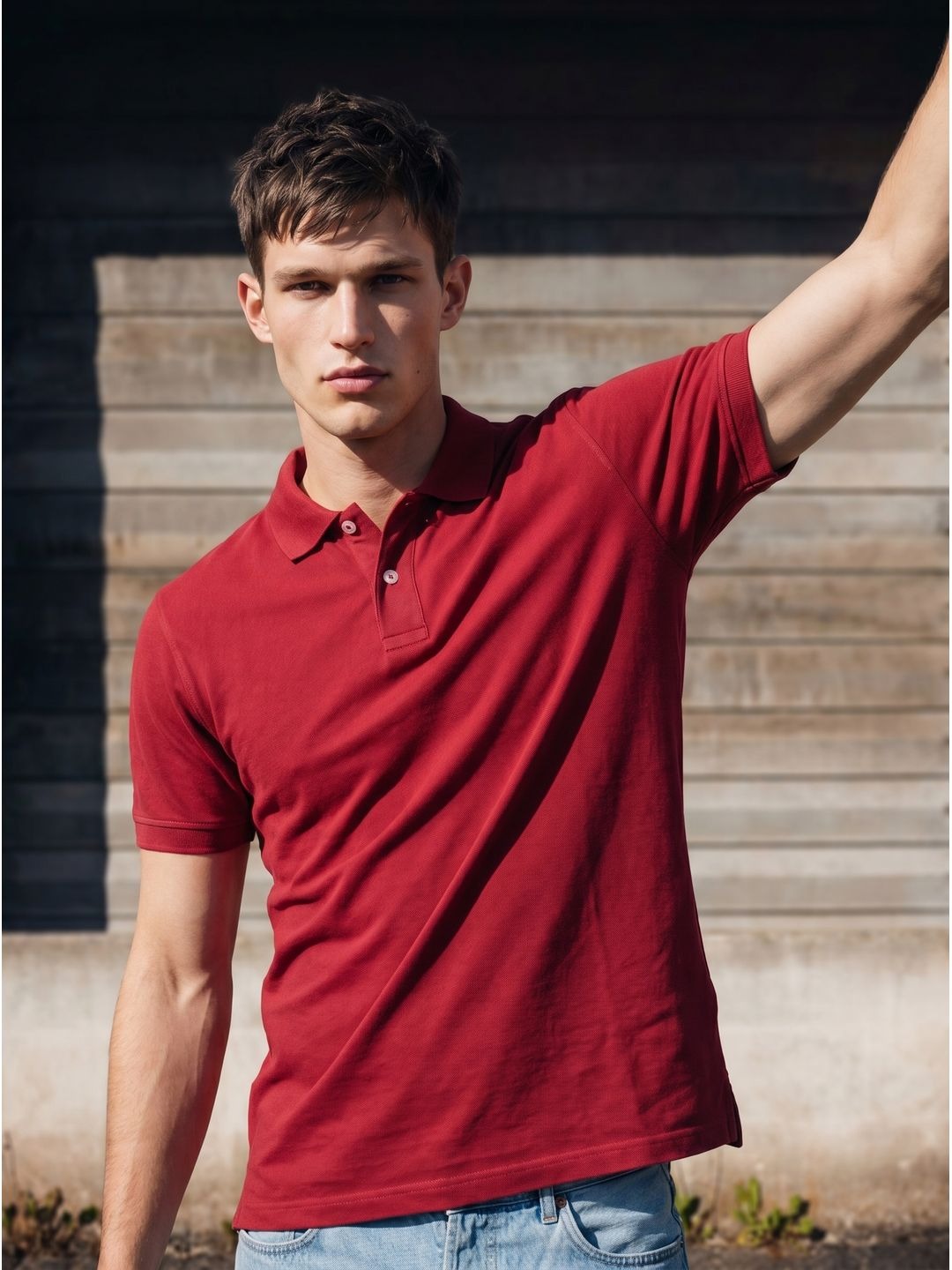 RED WINE POLO T-SHIRT (BASIC)