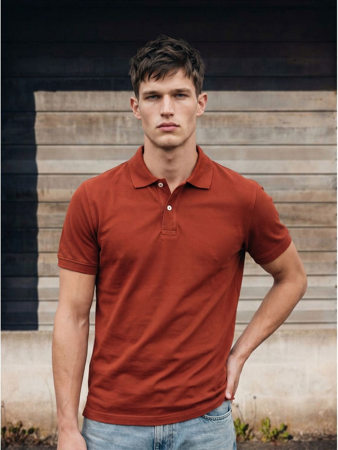 RUST POLO T-SHIRT (BASIC)