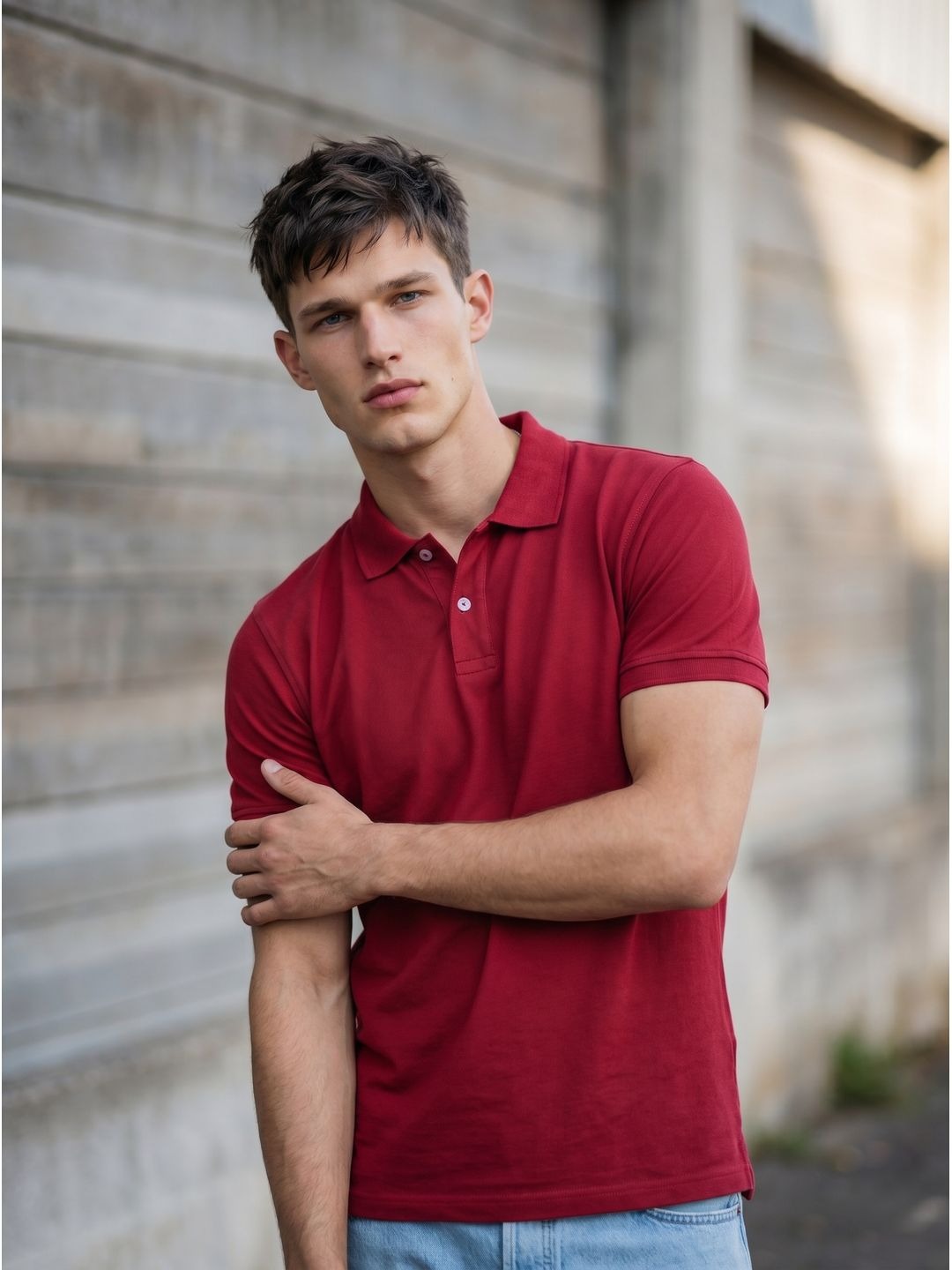 RED WINE POLO T-SHIRT (BASIC)